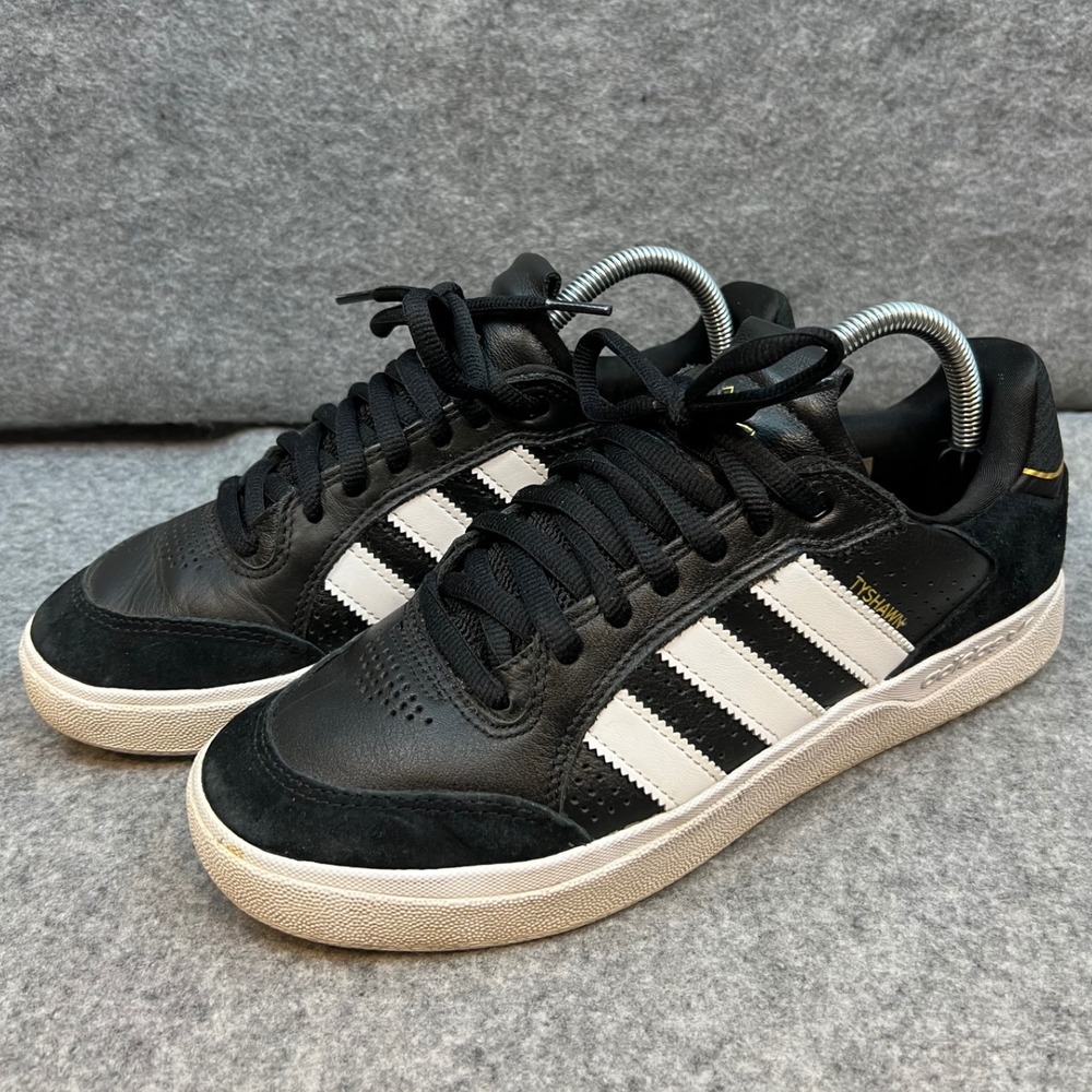 Adidas Tyshawn Black White Leather Suede‎ Skate Shoes Sneakers Men's Size 8